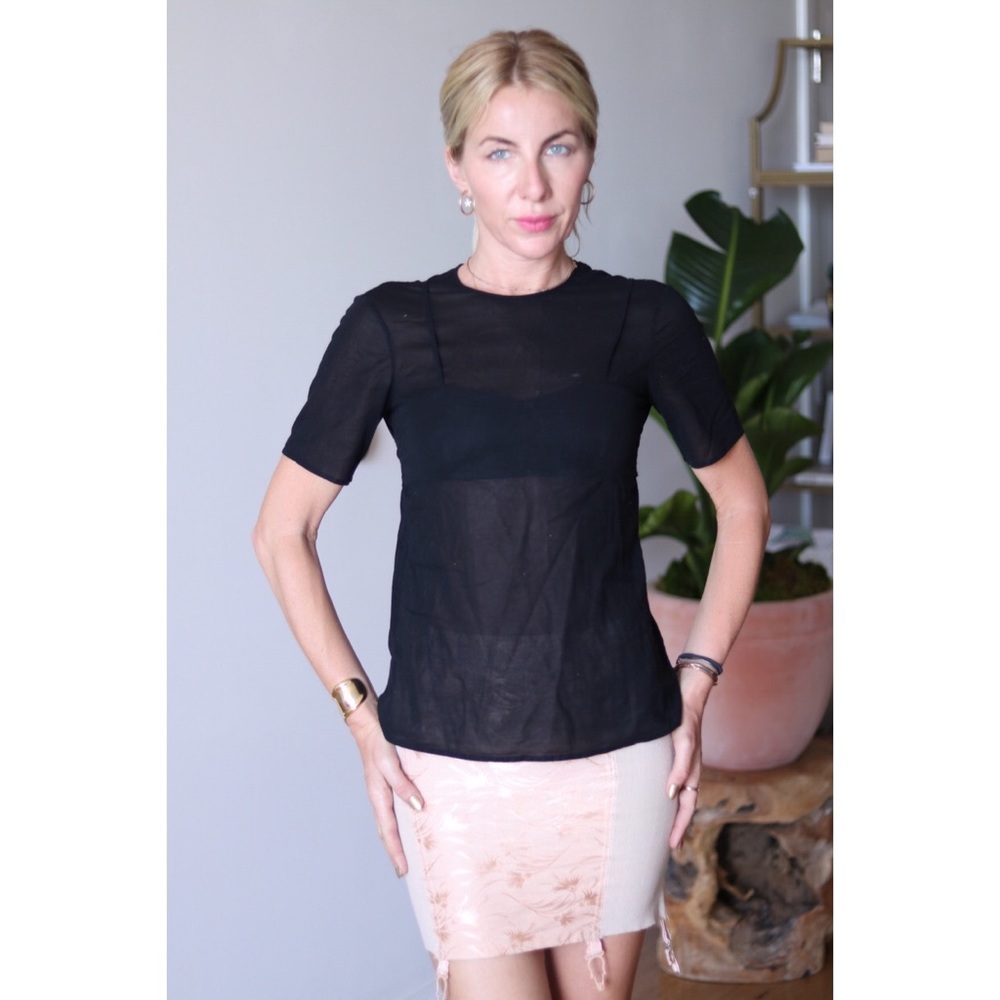 Black sheer mesh shirt